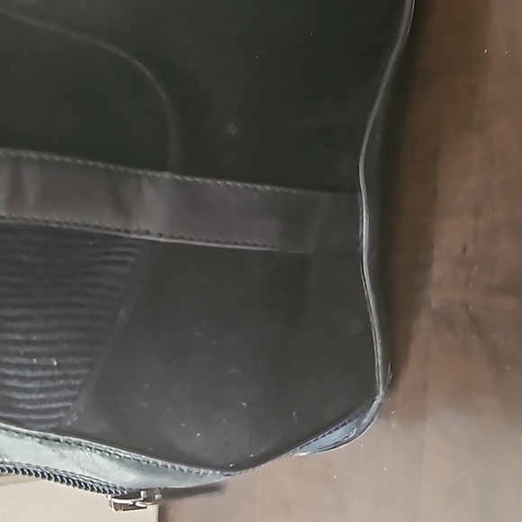 Aquatalia Black suede and corduroy long boots. Zippered at the back, wedged heel - Picture 5 of 6